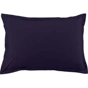 Lot De 2 Taies D'oreiller 100% Coton 57fils Bleu Imperial