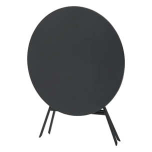 Table de jardin pliante ronde "Greensboro" graphite 4 places en acier