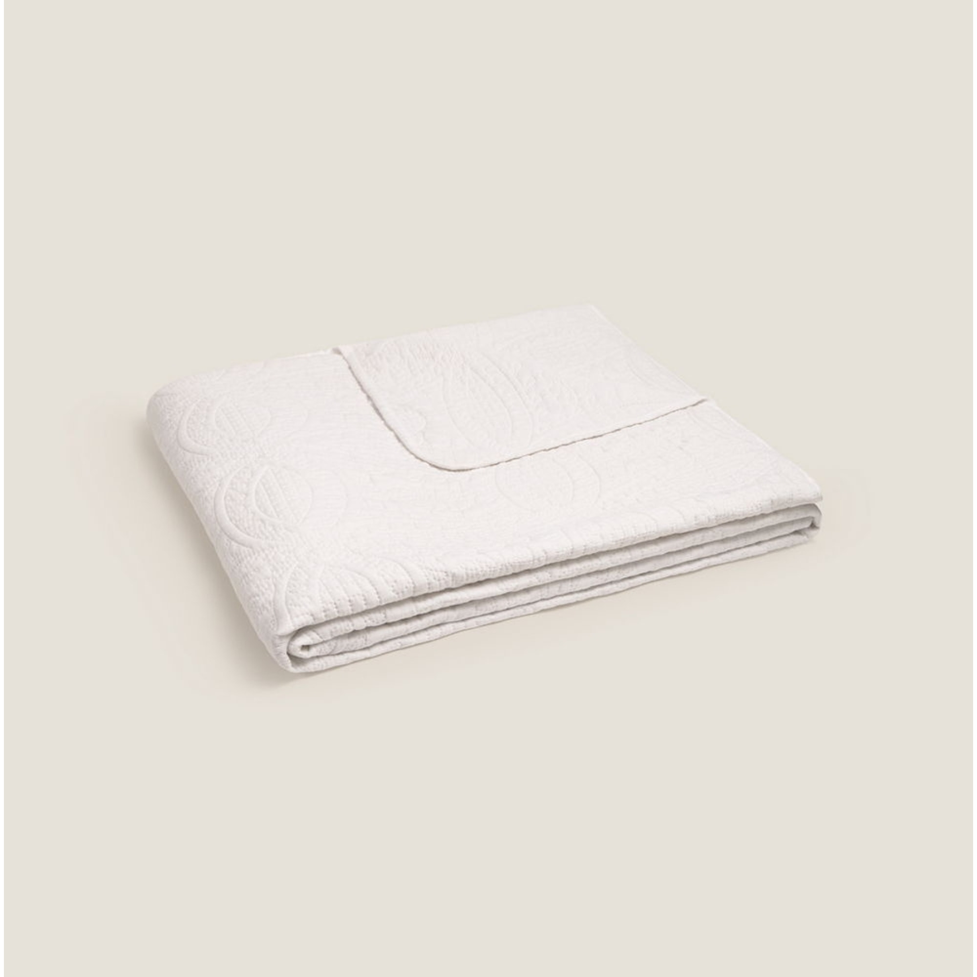 Colcha acolchada ultrasonido Fofalu color blanco 100% Algodón