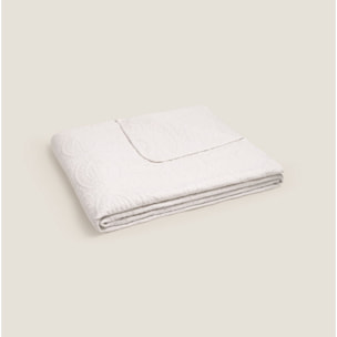 Colcha acolchada ultrasonido Fofalu color blanco 100% Algodón