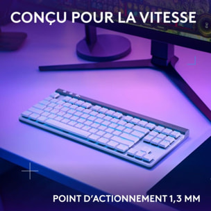 Clavier gamer sans fil LOGITECH G515 Lightspeed TKL tactile Blanc