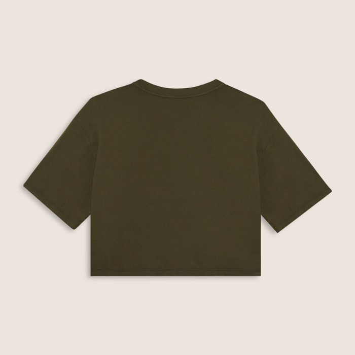 T-shirt cropped con stampa Flow centrale