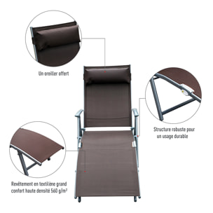 Transat inclinable multi-positions pliable