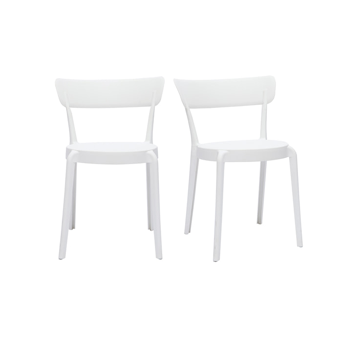 Chaises design blanches empilables intérieur - extérieur (lot de 2) RIOS