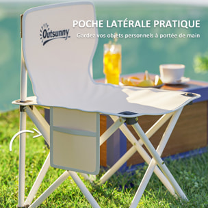 Ensemble table et chaise camping - table pliante camping avec 4 chaises rangements sacs de transport blanc