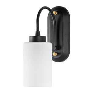 Aplique de pared, metal , negro, 10x21x28, casquillo E27 Max 40 W