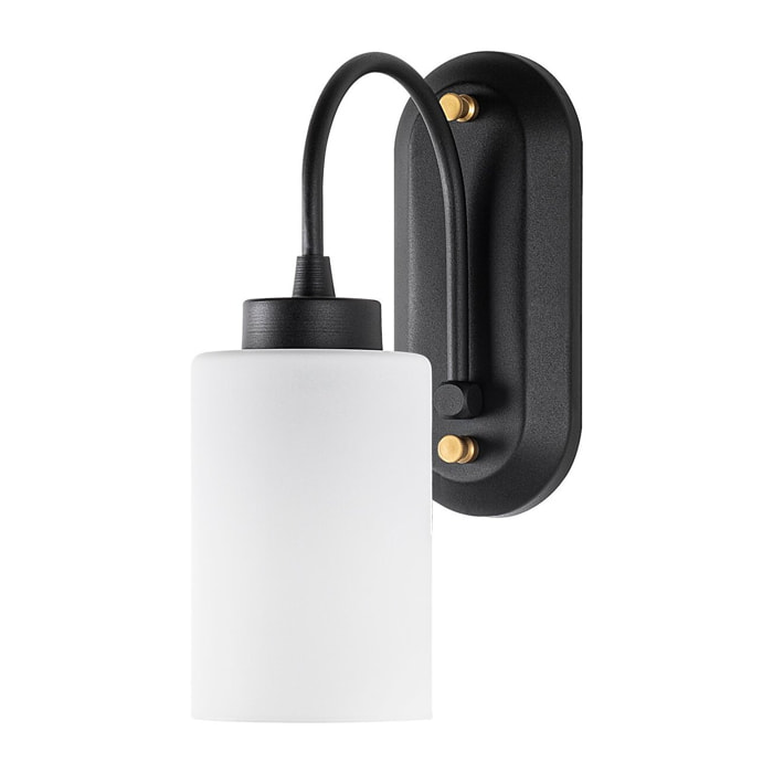 Aplique de pared, metal , negro, 10x21x28, casquillo E27 Max 40 W