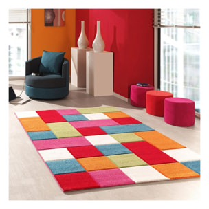 Petit tapis enfant couleur vive et motif géométrique