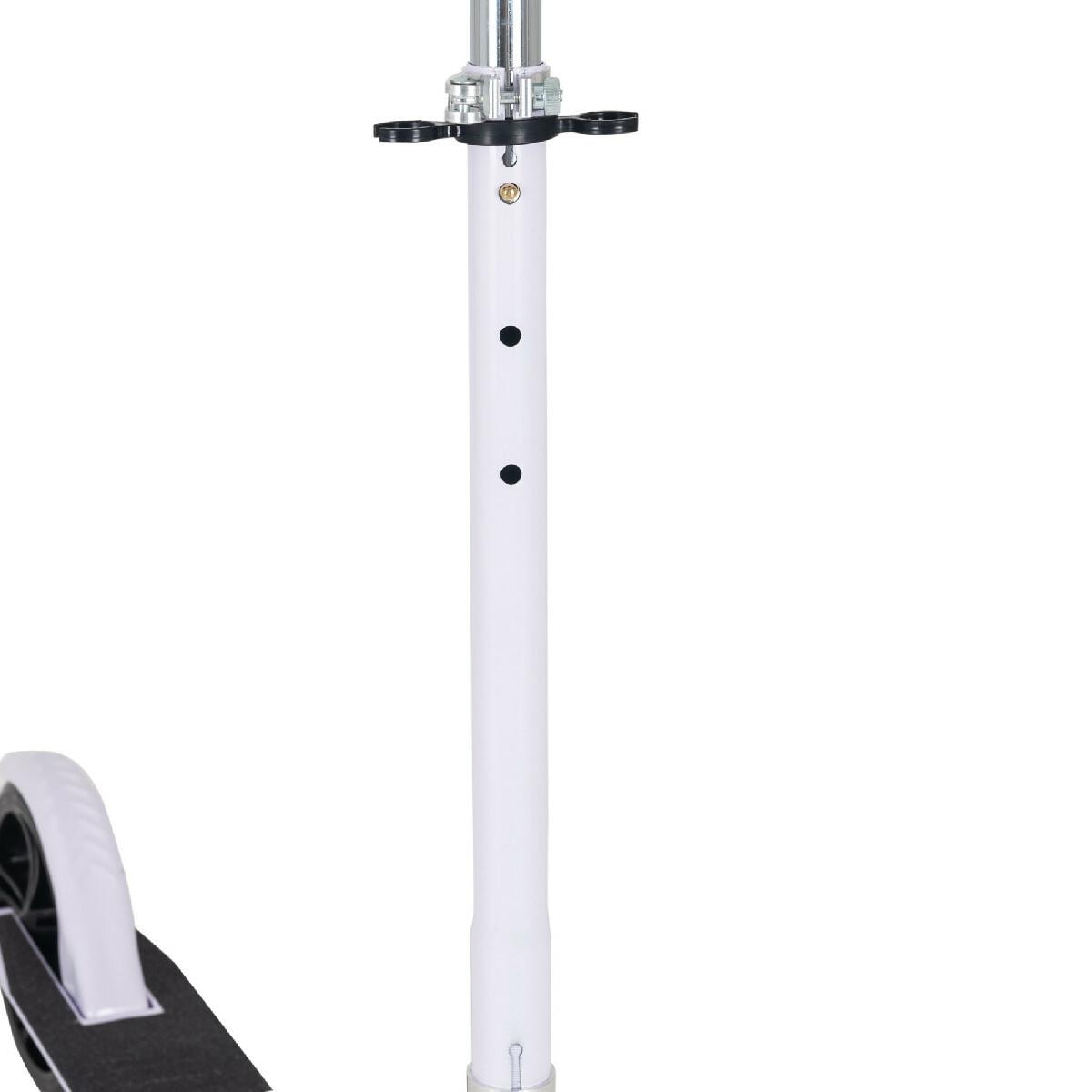 Trottinette pliable hauteur guidon réglable sur 4 niveaux système de freinage arrière blanc dim. 88L x 37l x 75-100H cm