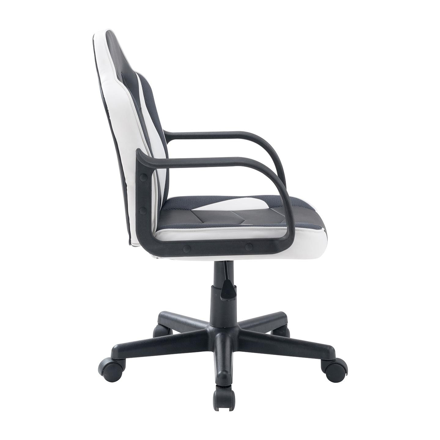 Assen - sedia gaming in pvc+pl e nylon bianco e nero