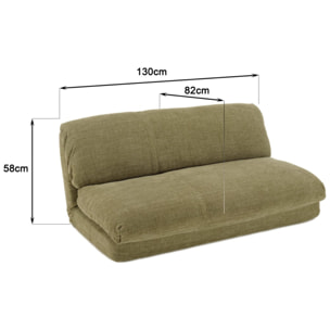 ANGELE - Chauffeuse convertible 2 places en tissu couleur vert