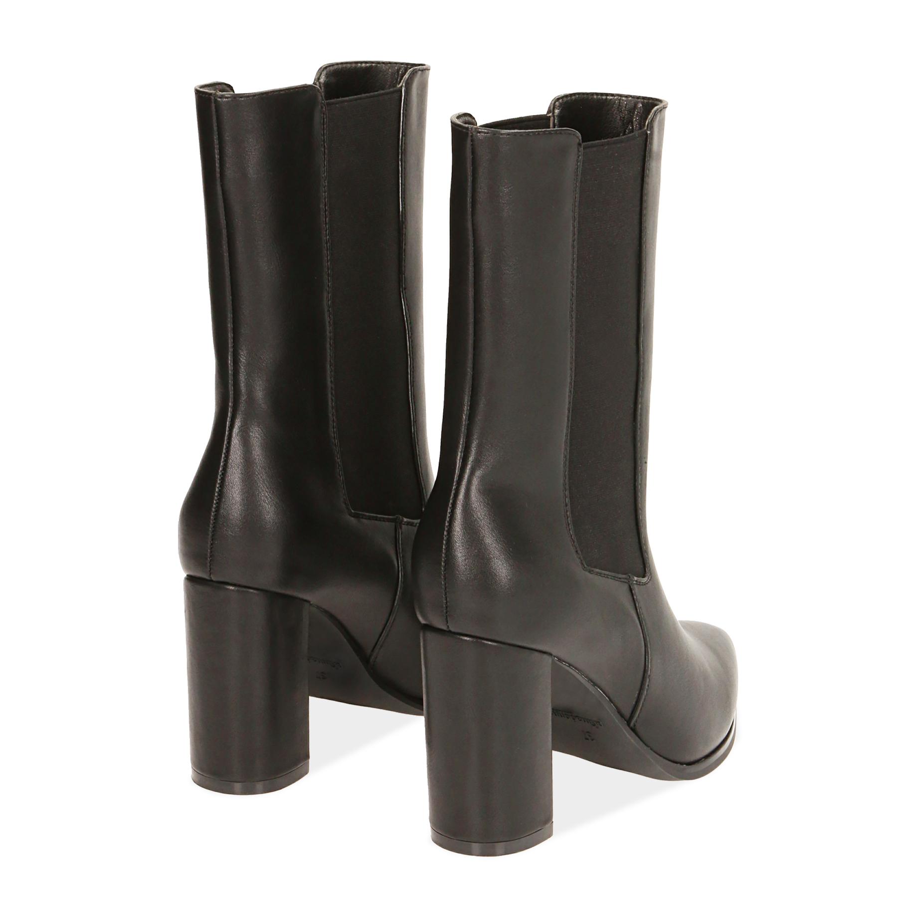 Chelsea boots neri, tacco 9 cm