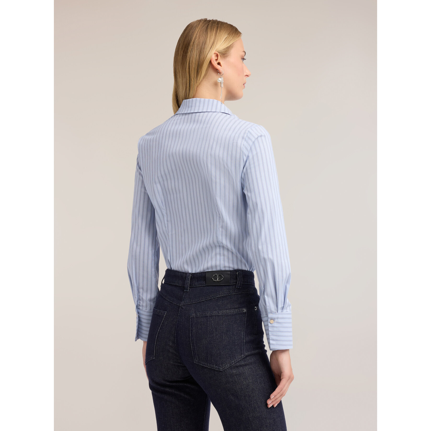 Motivi - Camicia in popeline a righe - Azzurro