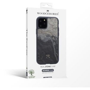 Coque bumper WOODCESSORIES iPhone 11 Pro Pierre volcano noir