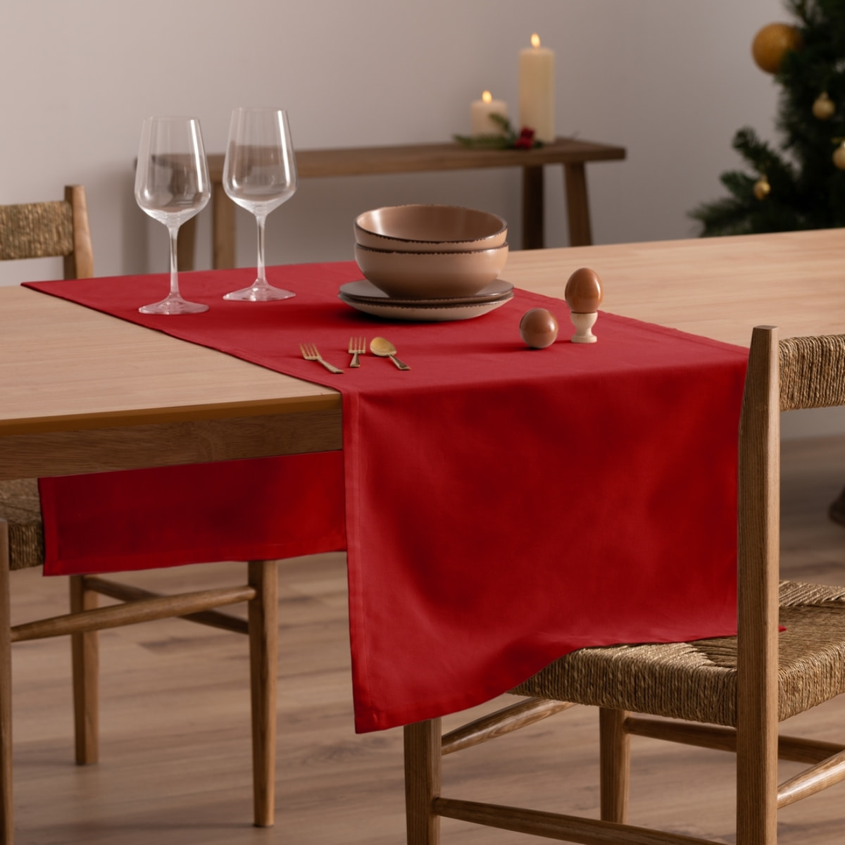 Chemin de table CHRISTMAS GRENAT