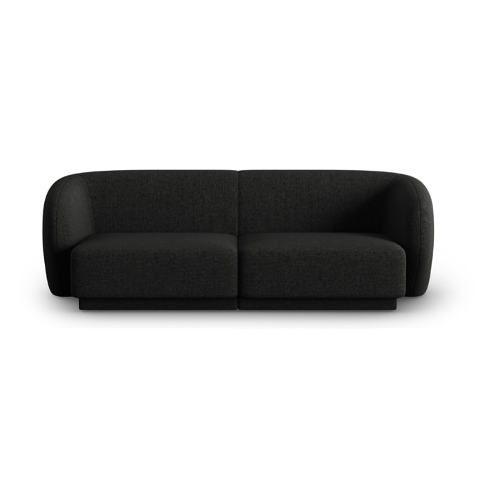 Canapé modulable "Lionel" 2 places en chenille mélange noir
