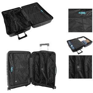 Juego De Maletas Rígidas Pp Itaca Danubio Negro