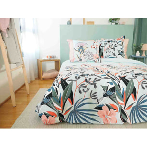 Parure Housse De Couette 3pcs 100% Satin De Coton Bio 78fils Paya