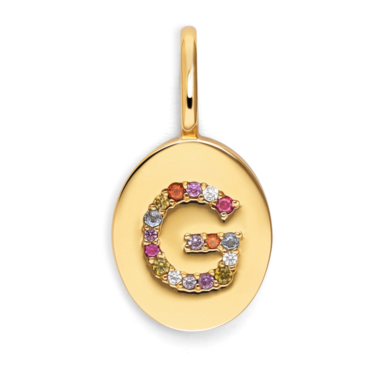 Charm Personalizado Signet Letter Colors Baño Oro