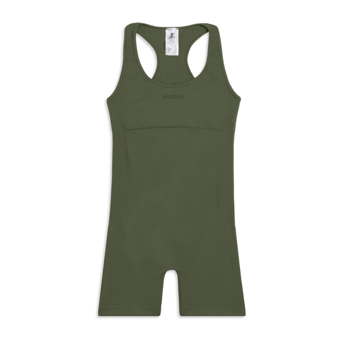 Tuta Jumpsuit Seamless Short con cut-out sulla schiena