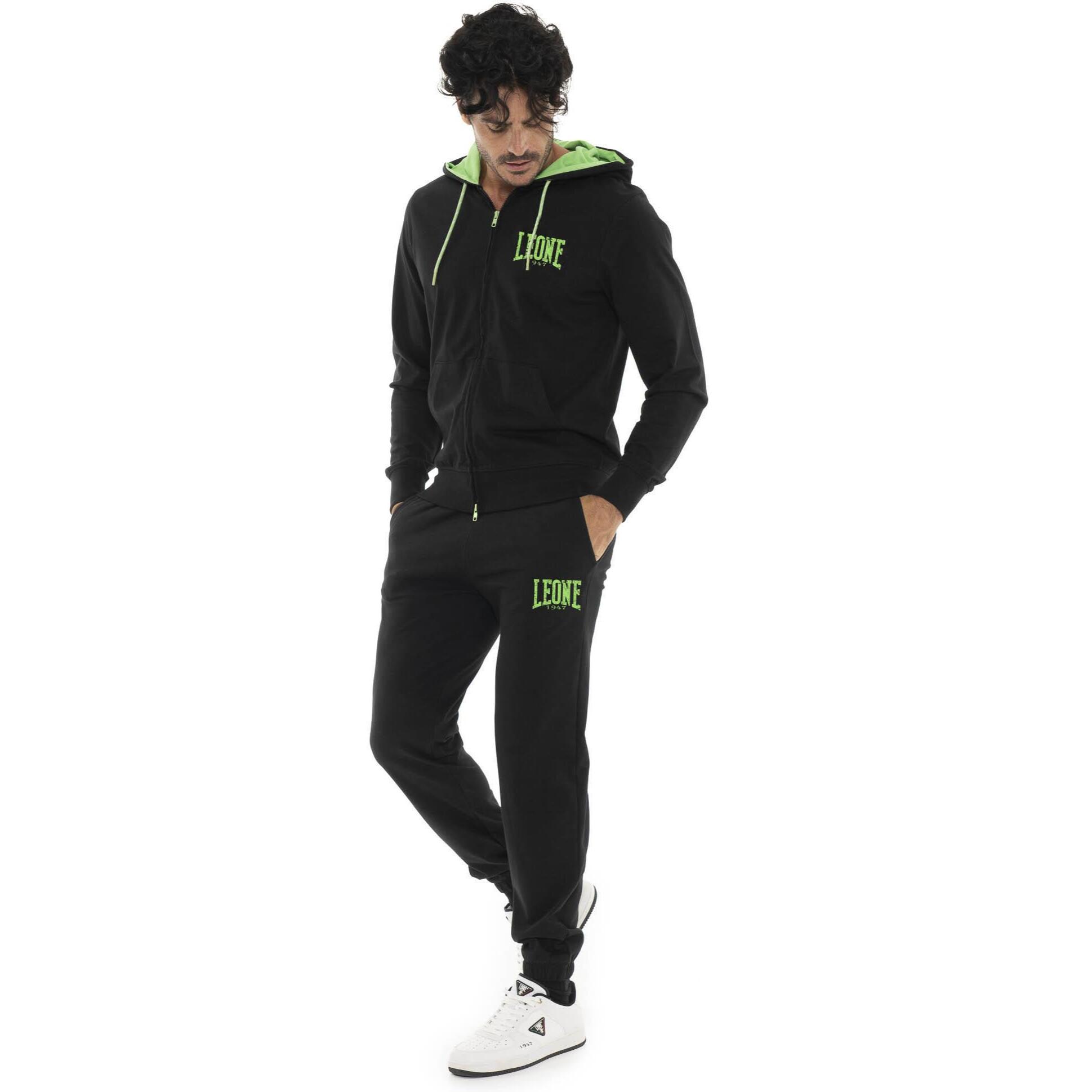Tuta da uomo in cotone non garzato con cappuccio Leone Boxing legend