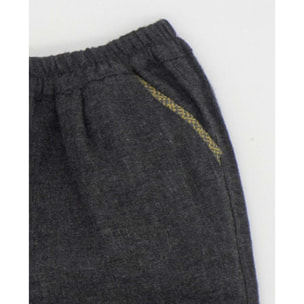 Pantalón franela gris con goma