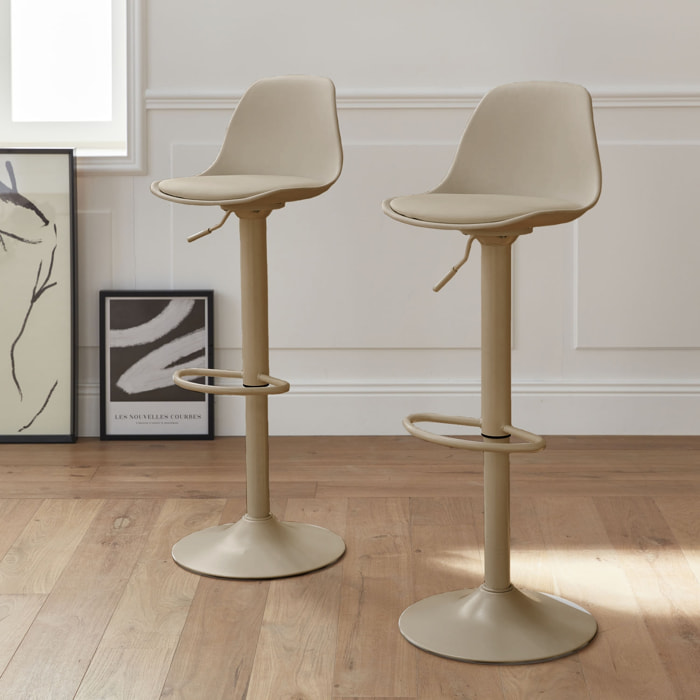 Tabouret de bar réglable simili cuir 61,5/83,5cm (lot de 2) NOAH