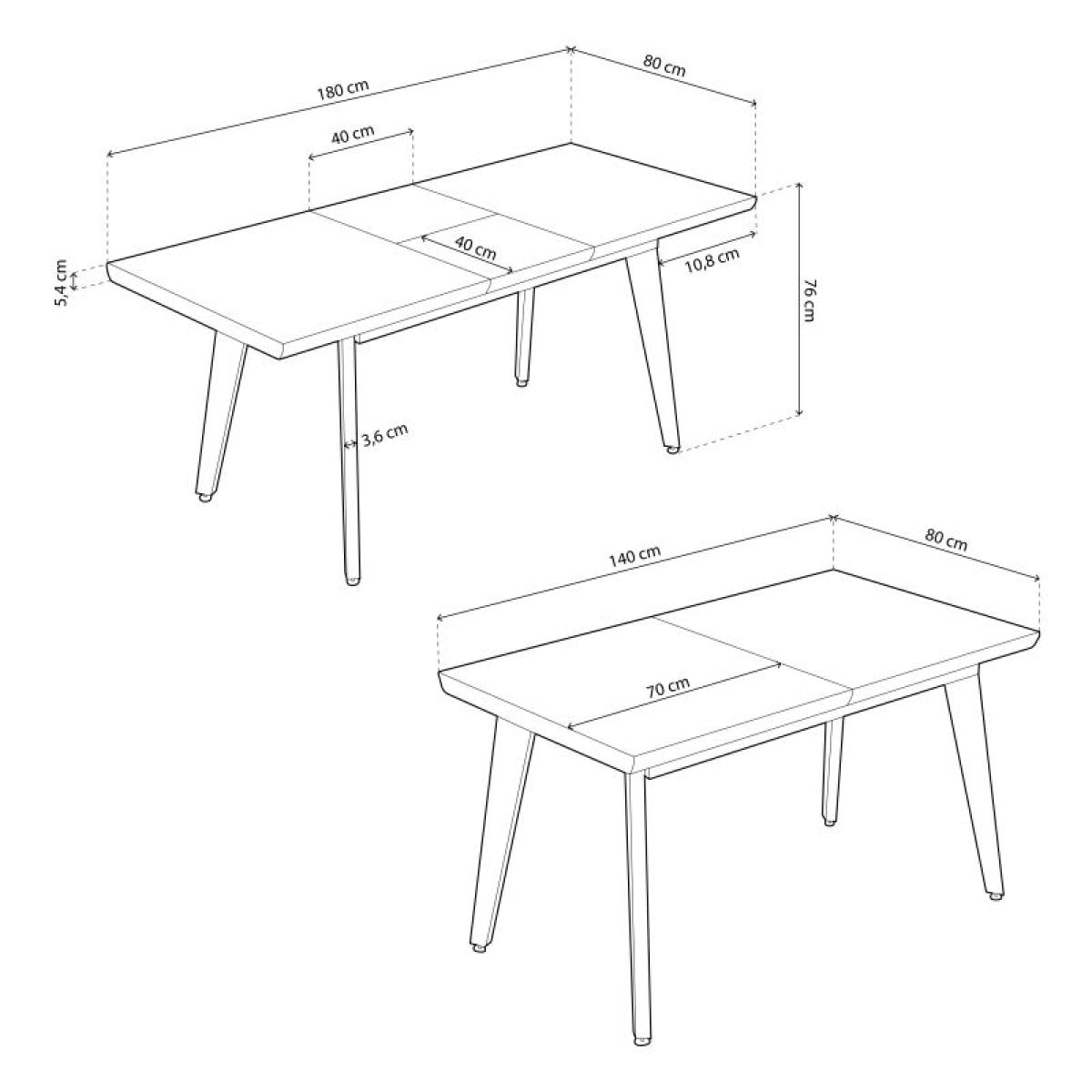 Mesa de comedor extensible Kay Roble salvaje