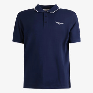 Polo Esercito blu in cotone uomo