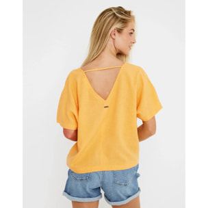 Blusa Manga Corta Lino Naranja - Casilda