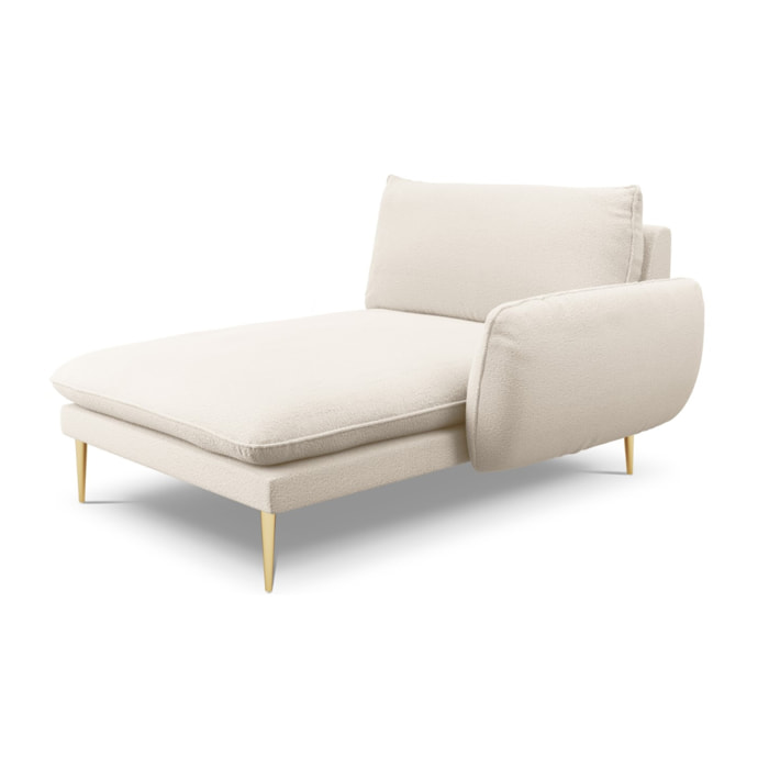Méridienne droite "Vienna" en bouclé beige