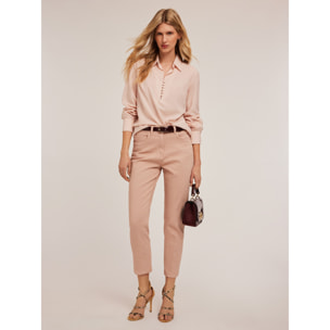 Motivi - Pantaloni carrot in drill Rianne - Rosa cipria