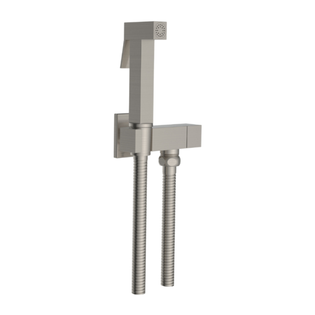 Douchette WC PAINI Cox carrée Gris Acier + support + flexible