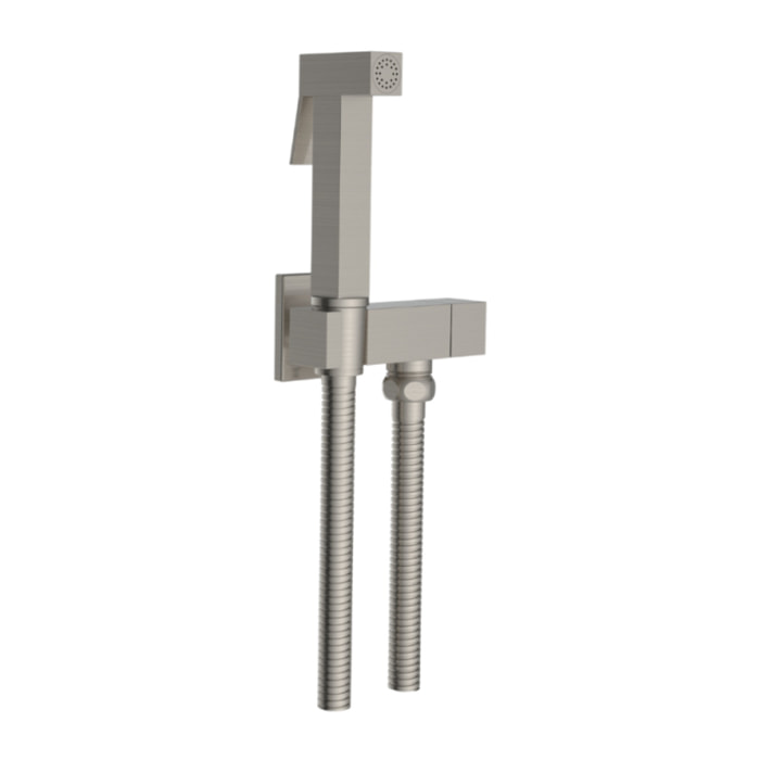 Douchette WC PAINI Cox carrée Gris Acier + support + flexible