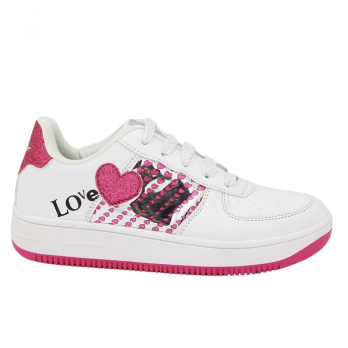 Scarpe Sneakers in ecopelle Cuori Love details Lei Love Details Rosa