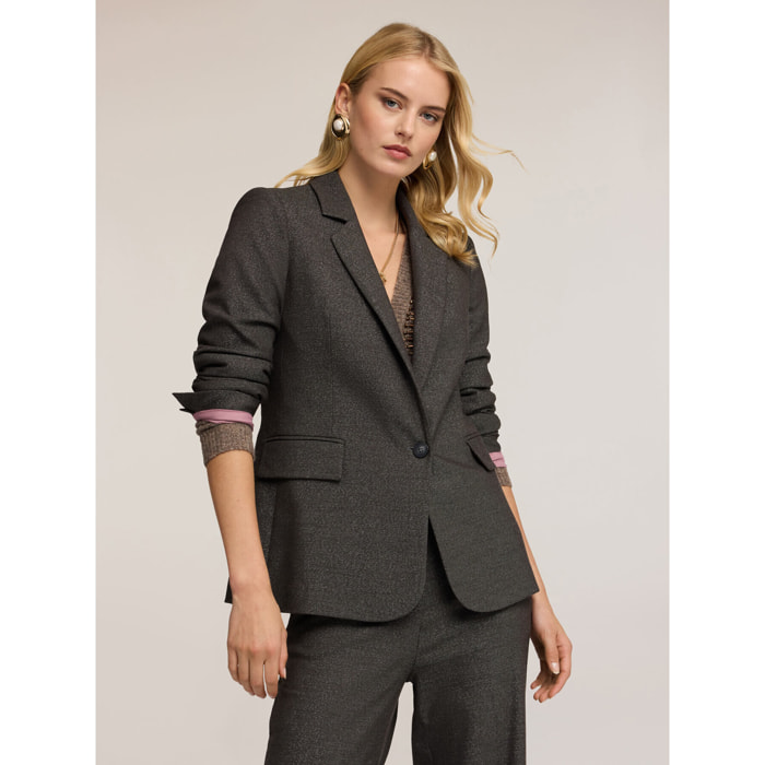 Motivi - Blazer strutturato in tessuto armaturato misto lurex - Grigio