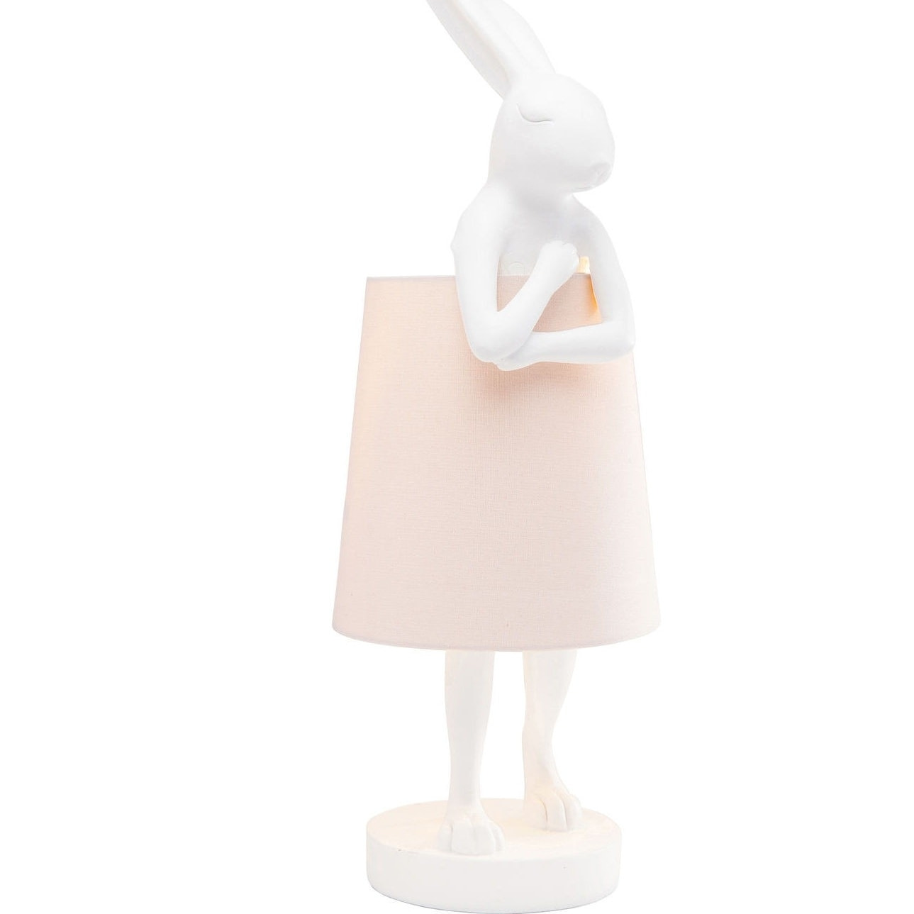 Lampe Animal Lapin blanche et rose 68cm Kare Design