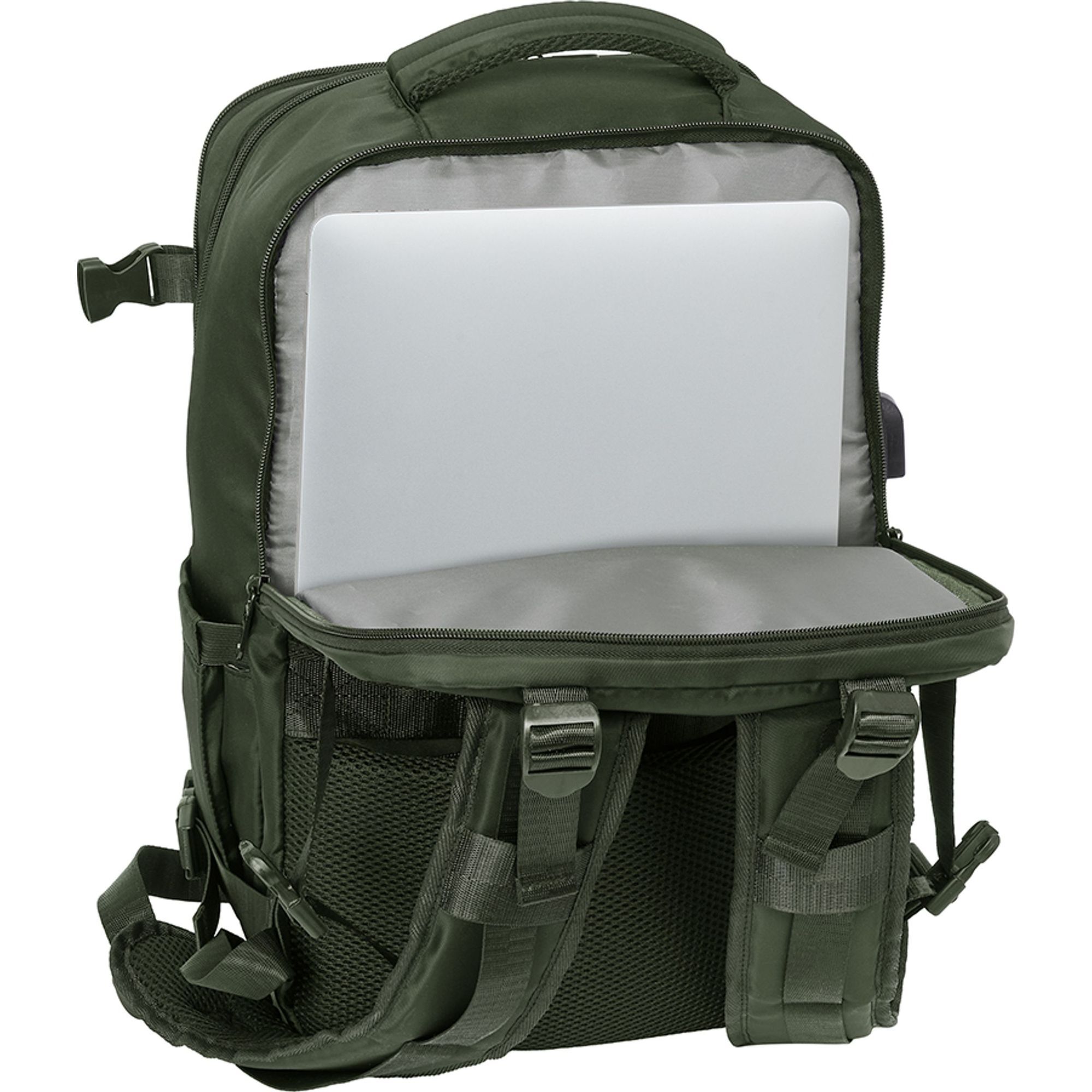 Mochila viaje cabina portatil 15,6 safta "verde"