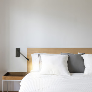 Forlight Mine - Luz de Lectura para Dormitorio LED con Luz Cálida 3000K con Interruptor Aplique de Pared Cabecero de Cama Negro