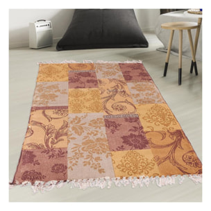 Tapis artisanal  Kilim sans velours DOBO motif ethnique