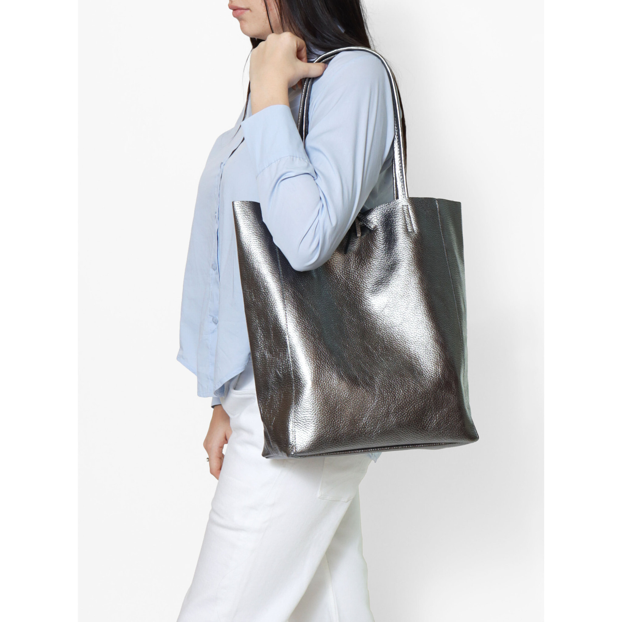 Borsa a spalla da Donna Genny in Vera Pelle Made in Italy 36x40x11 cm