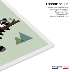 Affiche enfant raton sur sa branche  Affiche seule