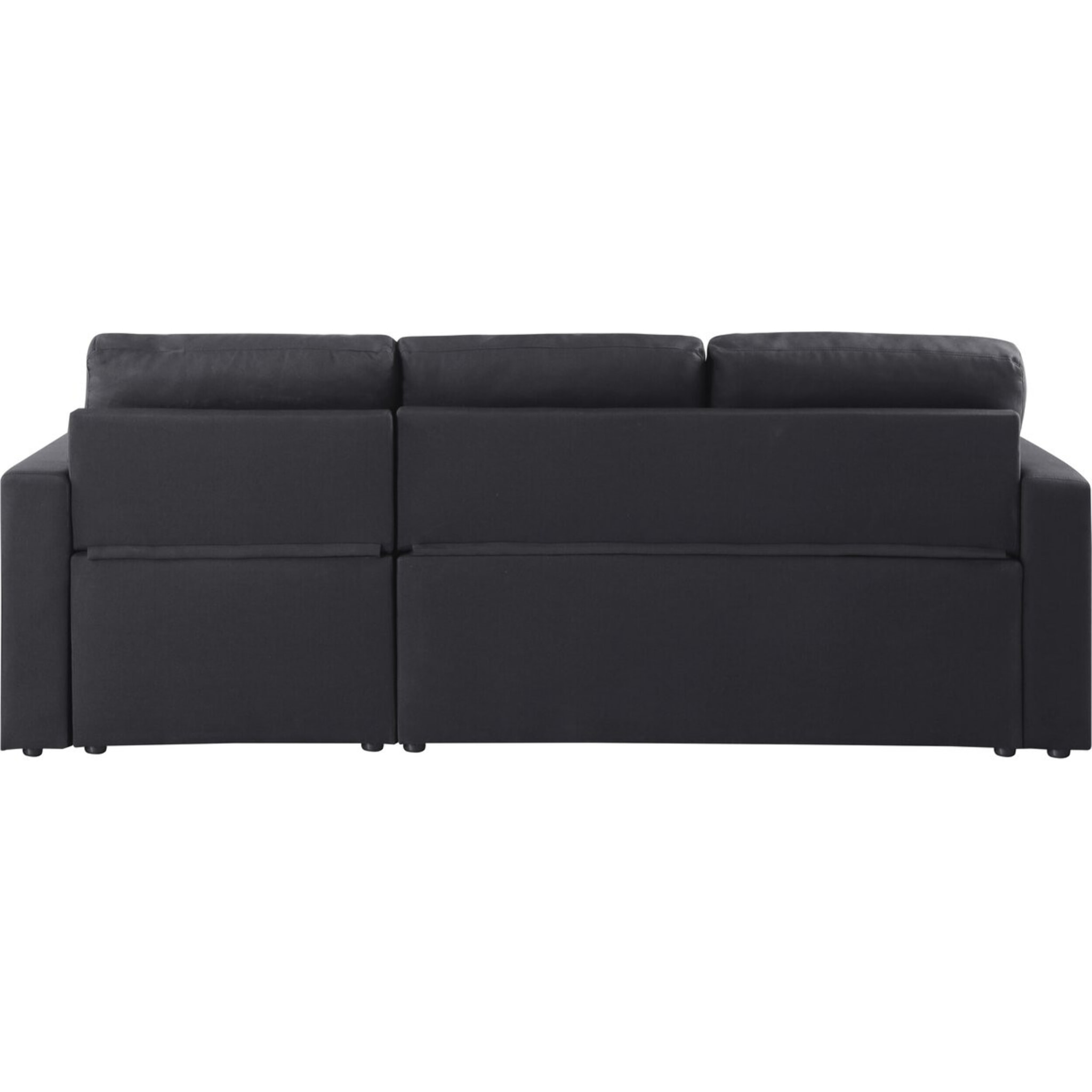Canapé d'angle convertible/ réversible "Alain" - 221 x 145 x 85 cm - 3 places - Noir