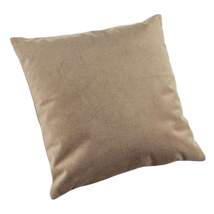 Coussin velours  - Effet peau de pêche - Beige