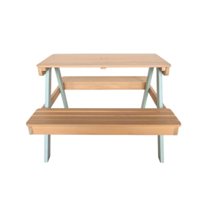 Table de pique-nique, salon de jardin enfant bois d'acacia 2 places CAROLINE