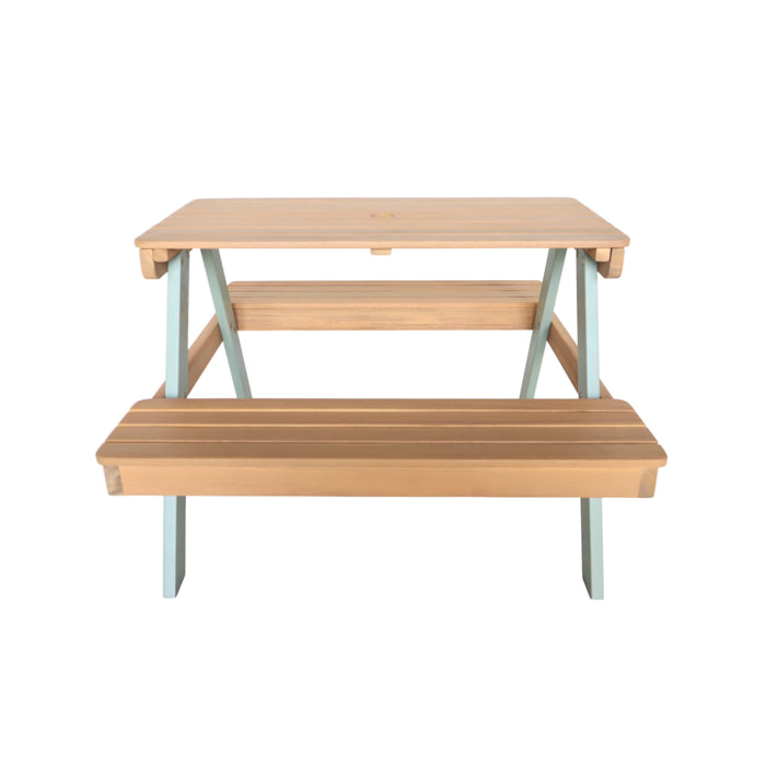 Table de pique-nique, salon de jardin enfant bois d'acacia 2 places CAROLINE