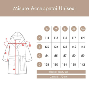 INTRECCI HOME Accappatoio Uomo e Donna, in Morbido Cotone 300 g, , Morbidezza Extra, Avvolgente, con Cappuccio e Tasche, Elegante e Confortevole,