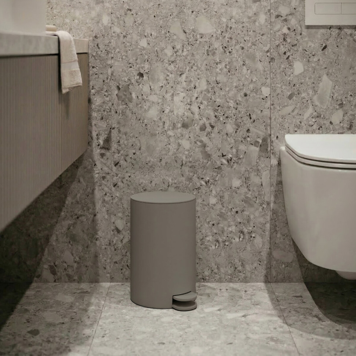 Poubelle à pédale OSAKI 3L Taupe mat MSV