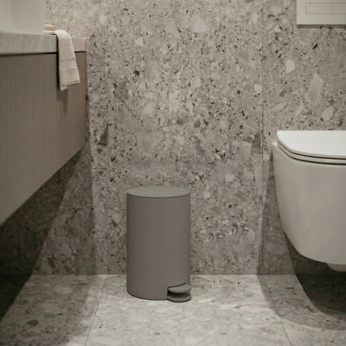 Poubelle à pédale OSAKI 3L Taupe mat MSV