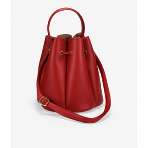 Bolso cubo rojo efecto plisado